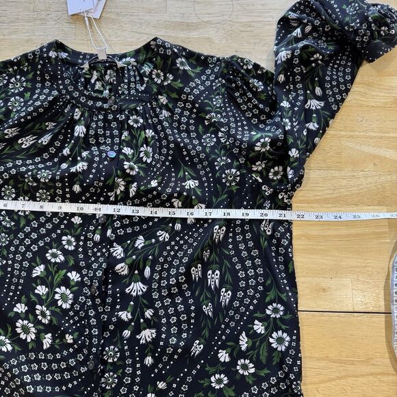 VERONICA BEARD Ashlynn Daisy Floral Stretch Silk Crepe Top Blouse Size 10 NWT - Picture 7 of 12